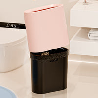 Sha Ai Jie 8L Square Plastic Trash Can for Home Use