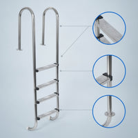 Bolt-on Above-Ground Pool Ladder Stable Ladder with Textured Steps Long-Lasting Safe for Swim Clubs