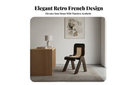 Cane rear Armchair Vintage Inspired Dining Chair Woven rearrest Stylish Accent Piece for Design aficionados, Living Room, Office