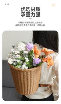 采摘买菜藤编家用背篓户外购物篮收纳大容量手工野餐编织提篮