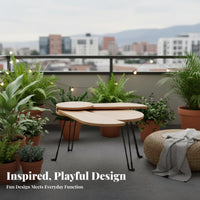 foldable Coffee Table Foldable Design Bean-Shaped Folding Table Space-Saving