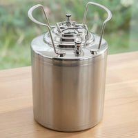 Ball Lock Keg with Two Fittings Pressure Relief Keg with Ball Lock Container Polished Food-Grade for Homebrewers, Home Brewing