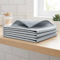 Super-Fine Microfibre Cloth and 40x40 cm Cleaning Cloths, Textured Glass Towel for Mirrors, Reusable Grease Removal Tool