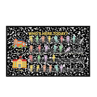 Wall-Hanging Classroom Attendance Pocket Chart Bright Attendance Pocket Chart Reusable Classroom Organizer Sturdy for Kindergarten