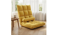 Foldable Lazy Sofa Reclines 90-180 Degrees Single Person Floor Recliner Ergonomic Design Adjustable Backrest Floor Chair for Teens, Dorm Room, Bedroom