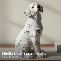 Hand-Painted Details Resin Dog Figurine Realistic Design Dog Figurine Cute Appearance for Bookshelf Display, Mantelpiece, Office Desk