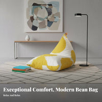Cone-shapedShaped Floor Chair Removable and Cleanable Cover Bean Bag Comfortable Soft for Adults, Two-Person Seating