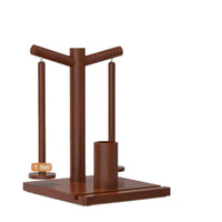 Wooden Yarn Spool Holder Stand Desktop Yarn Base with Solid Wood and Phone Holder