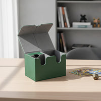 Divided Deck Box with Closure Secure Card Storage Box Textured Trading Card Case Two-Tone for Collectors, Travel