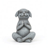 Meditating Dog Statue Peaceful Meditating Canine Figure Figurine Minimalist