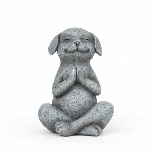 Meditating Dog Statue Peaceful Meditating Canine Figure Figurine Minimalist