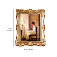 Photo Frame with Stand Gold Tabletop Photo Frame Carved for Mantel