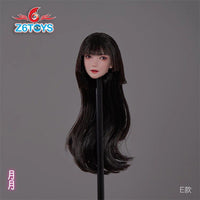 现货Z6TOYS ZC016 1/6 亚洲可动眼美女头雕 月月 共6款
