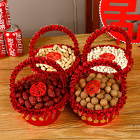 Red Wedding Blessing Basket with Double Happiness Print