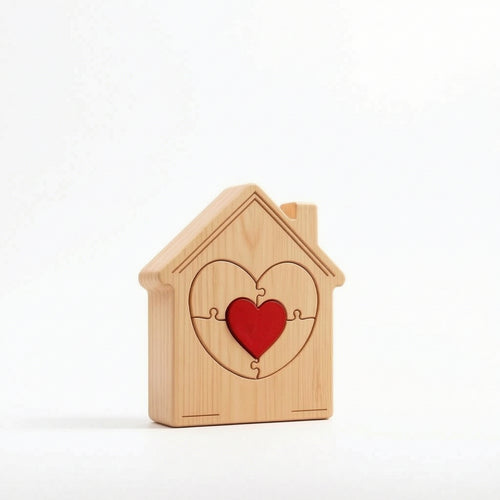 Wooden House Natural Wood House Cutouts Rustic for Windowsill