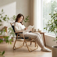 Foldable Camping Chair, Outdoor Metal Folding Chair for Heavy Duty Use