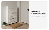 Tip-out Footwear Storage Unit Thin Design Shoe Storage Cabinet Space-Saving for Hallway, Small Areas