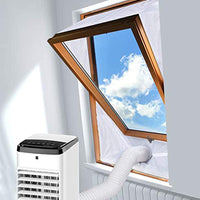 Portable Air Conditioner Window Seal Cover with Duct, Light Gray, Thickened, Rain and Wind Resistant