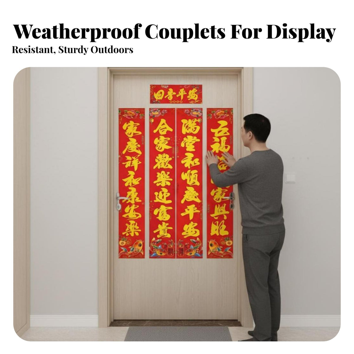 Festive Door Couplets, Calligraphy Decoration Set, Waterproof, Random Phrases