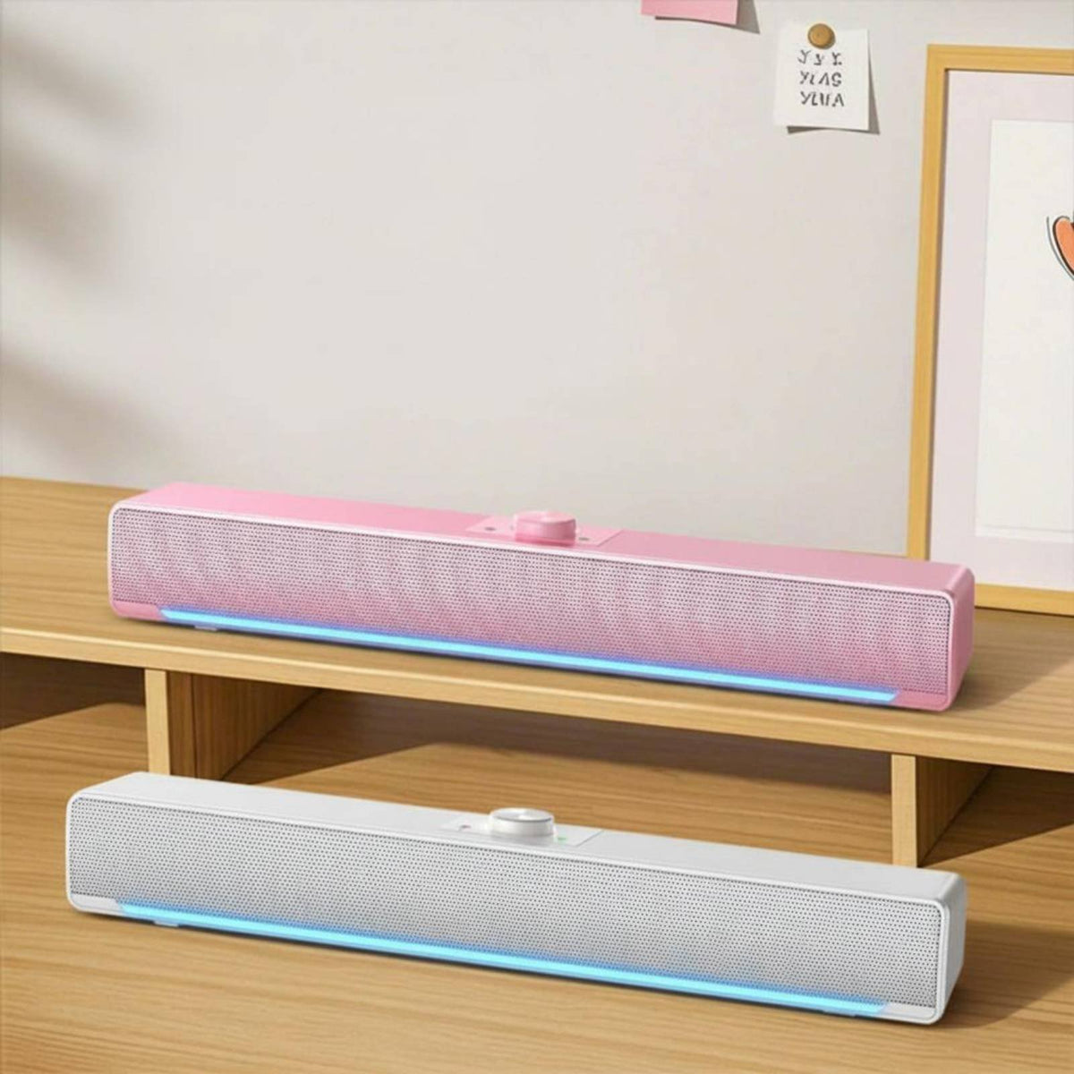 PC Speaker Bar Built-in Audio Pickup PC Sound Bar Deep Bass Desktop Soundbar for Gaming Enthusiasts, Home Office