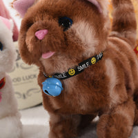 Electric Plush Cat Toy with Walking, Sound, and Tail Wagging