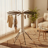 Multi-Arm Clothes Rack Saving Foldable Multi-Arm Rack Portable Floor Standing Clothes Rack for Balcony