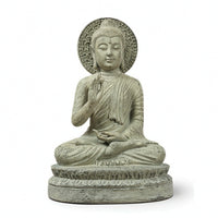 Buddha Statue Weathered Tabletop Statue with Base Freestanding for Office Desk