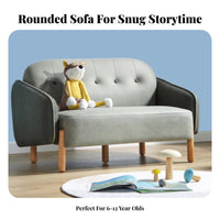 Young Child Two-Seater Sofa Nordic Design 2-Seater childs' Loveseat Dense Foam Foam for Preschoolers, Parents, Living Room