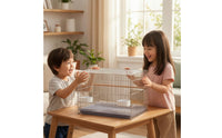 Bird Cage with Slide-out Tray Sturdy Enclosure Cage with Feeders Secure for Small Birds