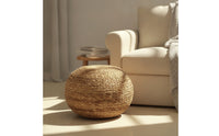 Woven Stool Fiber Pouf Handwoven Floor Cushion for Living Room, Entryway