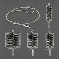 5 Pieces Pipe Cleaning Brush Set Deburrring Maintenance Tool Stainless Steel