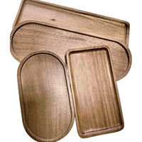 Acacia Wood Oval Serving Tray for Tea, Snacks, and Steak