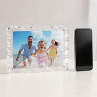 Photo Frame, Wall-Mountable, Desktop, Vertical & Horizontal Use, Acrylic Frame, Clear, 4x6 inch, Clear, 13.1×18.0×2.0cm
