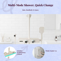 Rainfall Shower System, Brass Alabaster, Wall Mounted