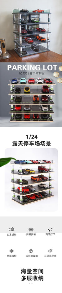 1:24 Scale Model Car Parking Garage Display Rack Storage Shelf