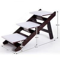 Foldable Wooden Pet Stairs 3-Step Non-Slip Dog Ladder for Bed Sofa Universal Pet Steps