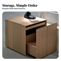 Slim Side Table Minimalist Design Box-Frame End Table Hidden Storage Modern aesthetic for Apartment Dwellers, Students