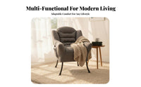 2 Pieces Upholstered Armchair with Ottoman High Backrest for Dorm Room, Students