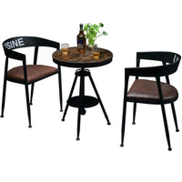 Vintage Industrial Style Bar Chair with Metal Frame