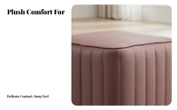 Upholstered Cube Pouf Minimalist Design Small Stool Soft Padded Seat for Bedroom