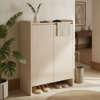 Solid Wood Shoe Storage Unit Removable Shelf Entryway Shoe Storage Unit Open Bottom Footwear Organizer for Hallway