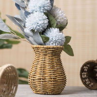 Woven Rattan Vase Flared Rim Table Decoration for Flower Arranging