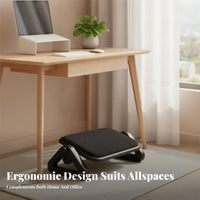 6-Position Height Adjustable Footrest Textured Surface Cushioned Footrest Rectangular Top Under Desk Foot Rest for Office
