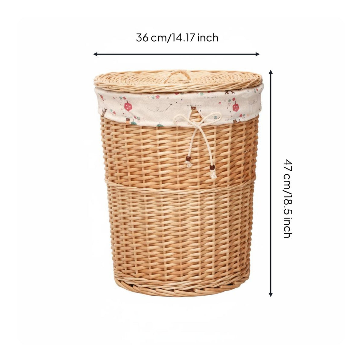 Wicker Laundry Hamper with Lid Covered Design Lidded Laundry Hamper for Bedroom