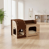 Cat House with Scratcher Two-in-oneUse Cat Hideaway with Scratching Board Indoor
