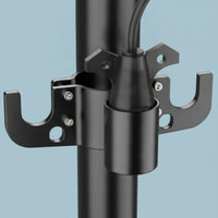 Built-in 7-Way Plug Holder with Jack Clamp Aluminum Hitch Jack Mount Safeguarding Trailer Chain and Plug Organizer Organized for Campers