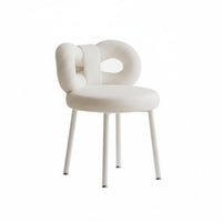 Upholstered Makeup Chair Sturdy Build ribbon rear Stool 360° rotate for Bedroom