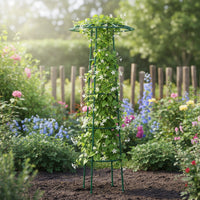 PE-Coated Umbrella Plant Trellis Antiruggine Traliccio a Ombrello Rustproof Garden Trellis with Support Rings Resistente Alle Intemperie for Gardeners, Potted Plants, Flower Beds, Balcony, Patio