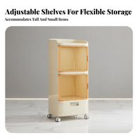 Narrow Rolling Cart Space-Saving Drawer Unit Sturdy Frame for Bathroom, Kitchen