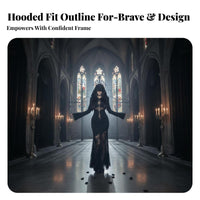 Hooded Lace Mermaid Dress Slim Fit women's Apparel Bell Sleeves for Photoshoots